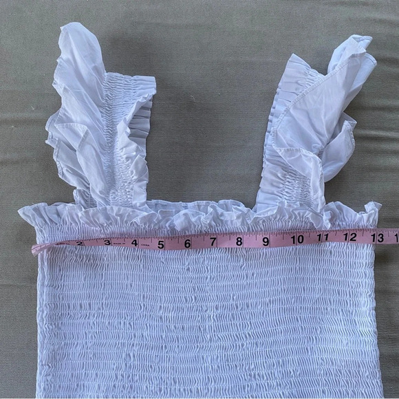 Hill House Home The Ellie Nap Midi Ruffle Dress in White Size XS - Picture 6 of 6